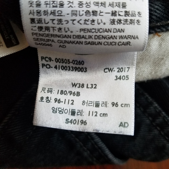 Levi's 505 Dark gray Boot Cut Stone Wash Denim Mens Size 38x32 - Picture 10 of 10